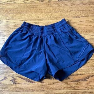 4” Navy Hotty Hot Lululemon shorts